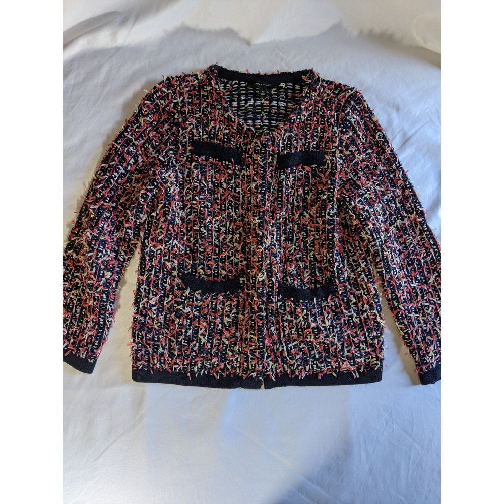 Ann Taylor Textured Cardigan Multicolor Size XS Hidden Button Pockets